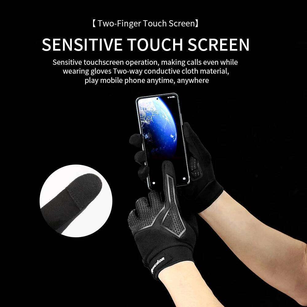 Spring Autumn MTB Cycling Breathable Non-Slip Shock-Absorbing Touch Screen Black Tactical Motorcycle Gloves Men Y260115