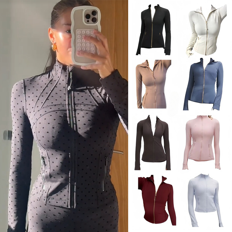 Gym define sports polka dot Jackets luluity lemonic woemn leggings shorts Yoga Workout Elastic Waist Fitness Activewear luluity lemonic men women sets jackets