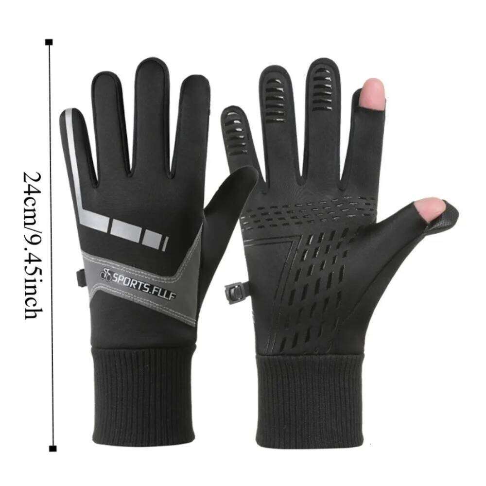 Touch Screen Winter Anti-slip Lock Buckle Thick Cycling Reflection Cold Proof Warm Outdoor Gloves Sports Y260115