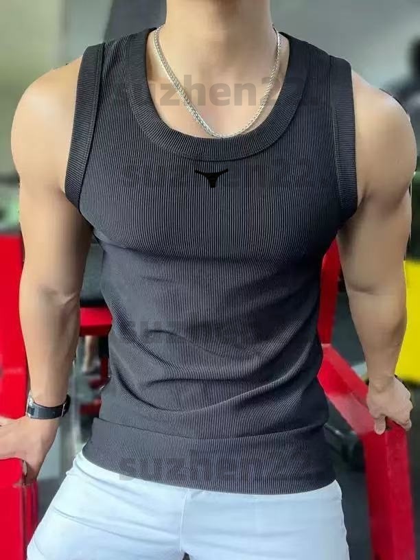 Men's Tank Top Threaded Sleeveless Sweatshirt Summer Men's and Women's Designer Style Wide Neck Loose Sportswear Sports Tank Top High Quality Men's T-shirt