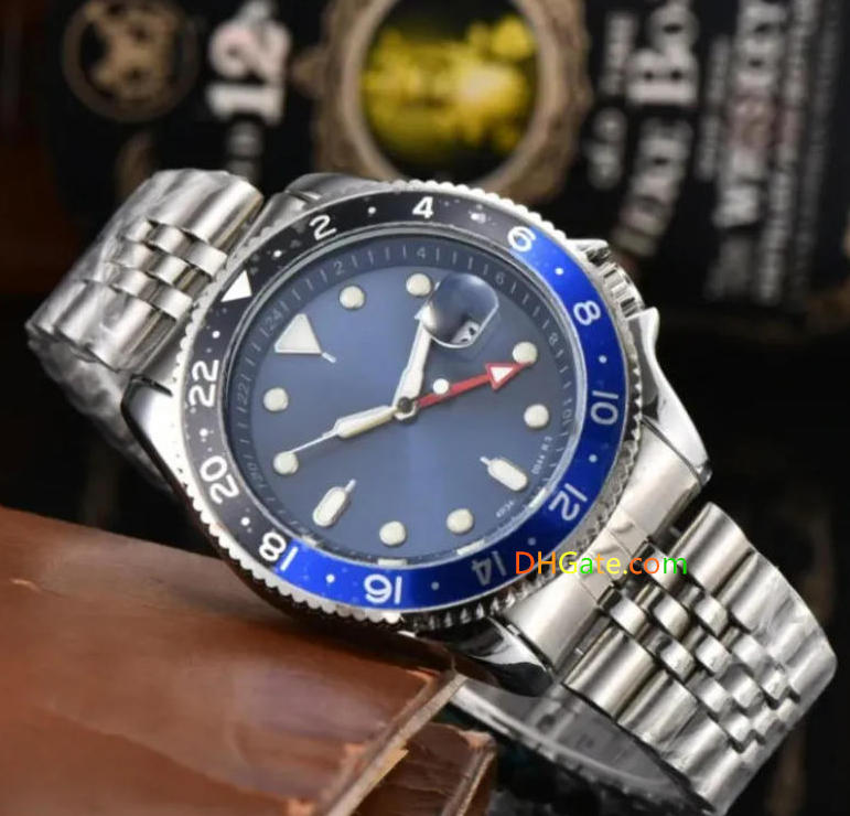 New SEIKOity GMT PRESAGE Seikowatchs Men's SK Quartz time clock Calendar Simple Fashionable Contrasting Color Design Casual Temperament Men's Watch