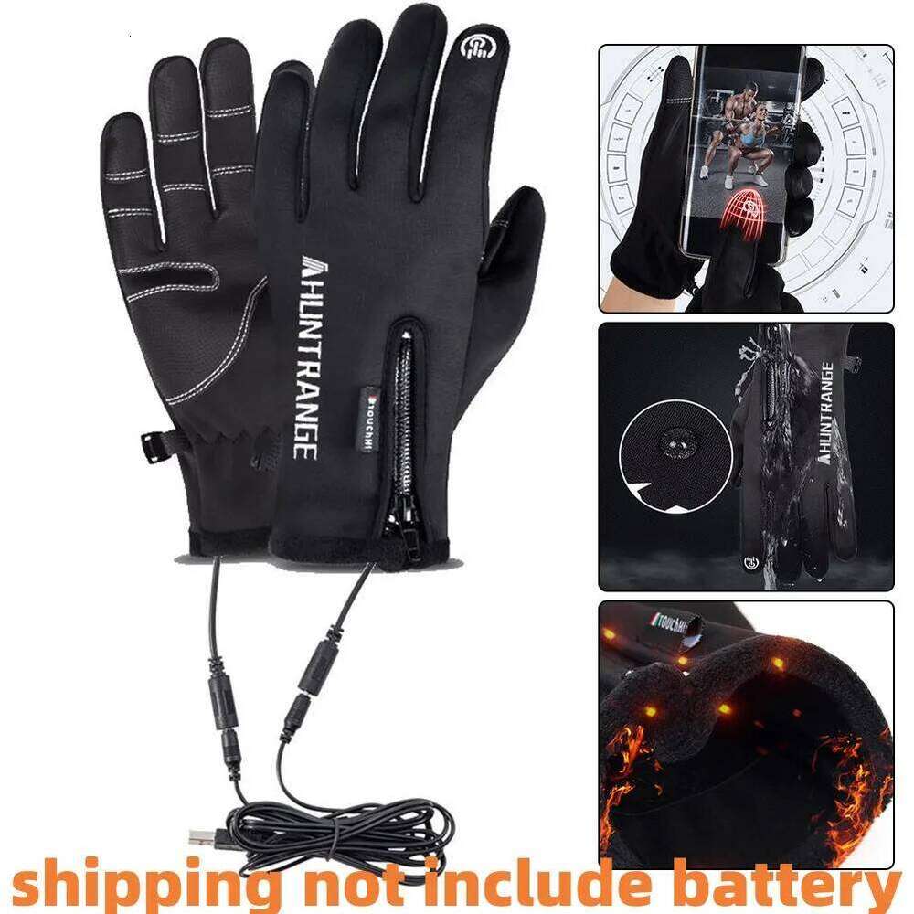 USB Touch Screen Heated Motorcycle Winter Ski Gloves for Cycling Running Driving Hiking Walking NO Battery Y260115