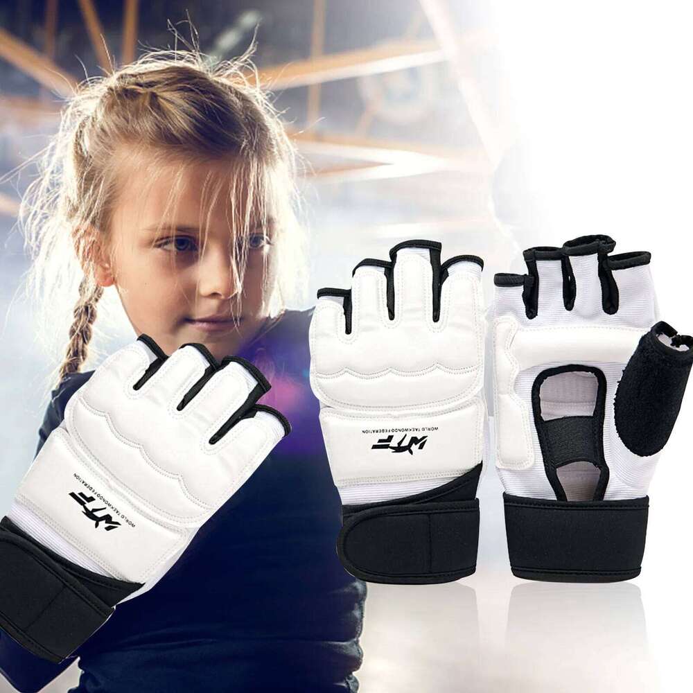 Half Finger Boxing Kids Taekwondo MMA Leather Gloves Karate Muay Thai Guante De Boxeo Free Fight Training Equipment Y260115