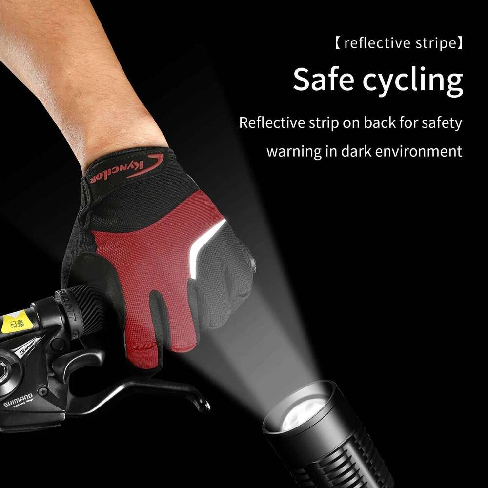 Reflection Cycling Touch Screen Anti-slip Shockproof Pad MTB Bike Sport Fitness Running Bicycle Gloves Y260115