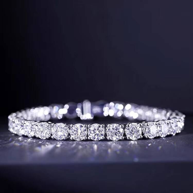 Ready to Ship Gold Plated Silver D Color VVSWith GRA Certificate Moissanite Diamond Chain Tennis Bracelet