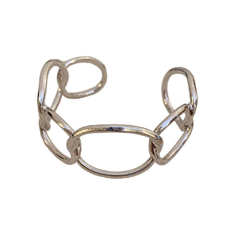 European and American Cross-Border Plain Circle Thick Chain Metal Open 2026 New Style Elegant Bracelet Daily Versatile Women's Jewelry - view 9