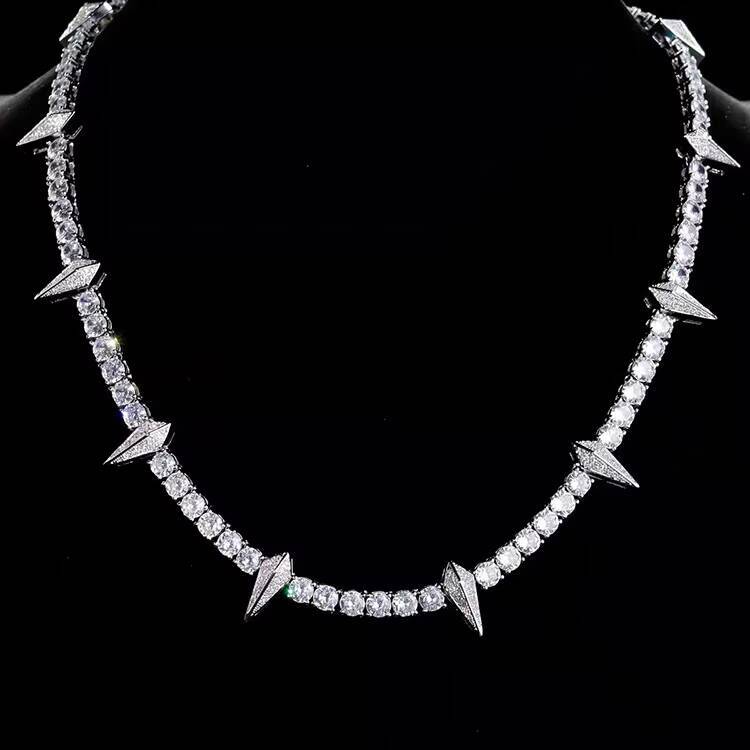 Custom Design 925 Silver Gold Plated Moissanite Diamond Black Panther Tennis Necklace Jewelry