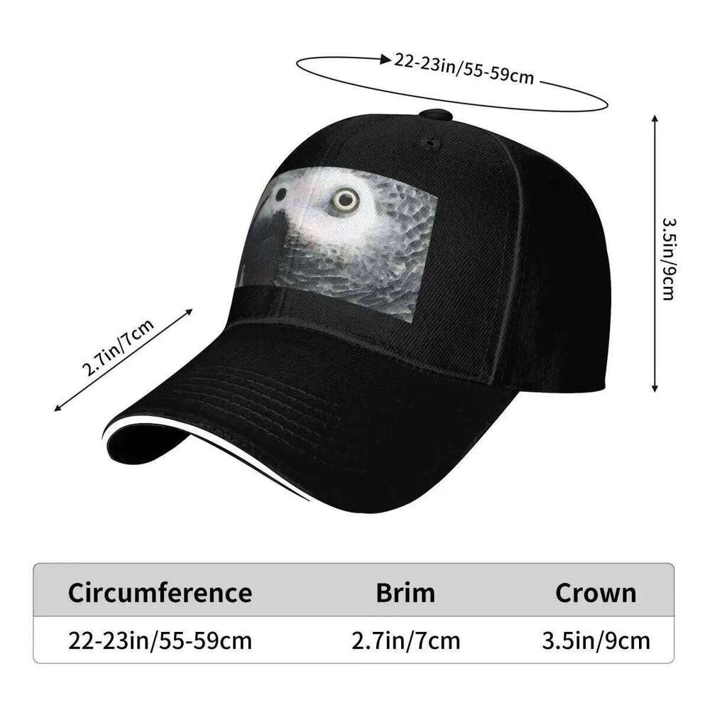 African Gray Parrot Art - Softy Baseball Golf Cap black hats on offer Luxury man cap Men's Hats Women's Y260115