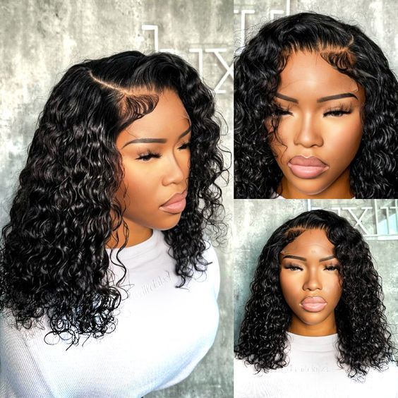 Curly Short Bob 250% HD 13X6 Lace Frontal Human Hair Wigs Deep Water Wave 13X4 Lace Front Wig 5x5 Closure Glueless Ready to Go 240625