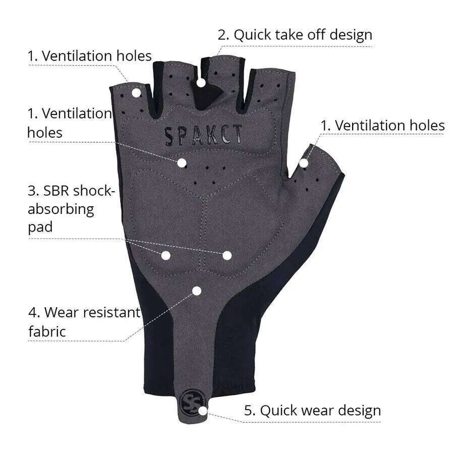 SPAKCT Men Women Cycling Gloves Fingerless Half Finger Summer MTB Bicycle Bike Glove Motorcycle Accessories Y260115