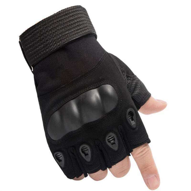 DIZETION Military Tactical Half Finger Gloves for Men - Outdoor Shooting Airsoft Hunting Motorcycle Cycling Gear Y260115