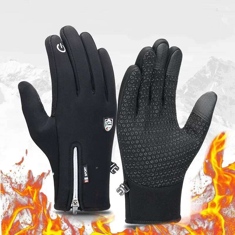 Winter For Men Waterproof Windproof Cold Cycling Gloves Snowboard Motorcycle Riding Driving Warm Touchscreen Zipper Glove Y260115