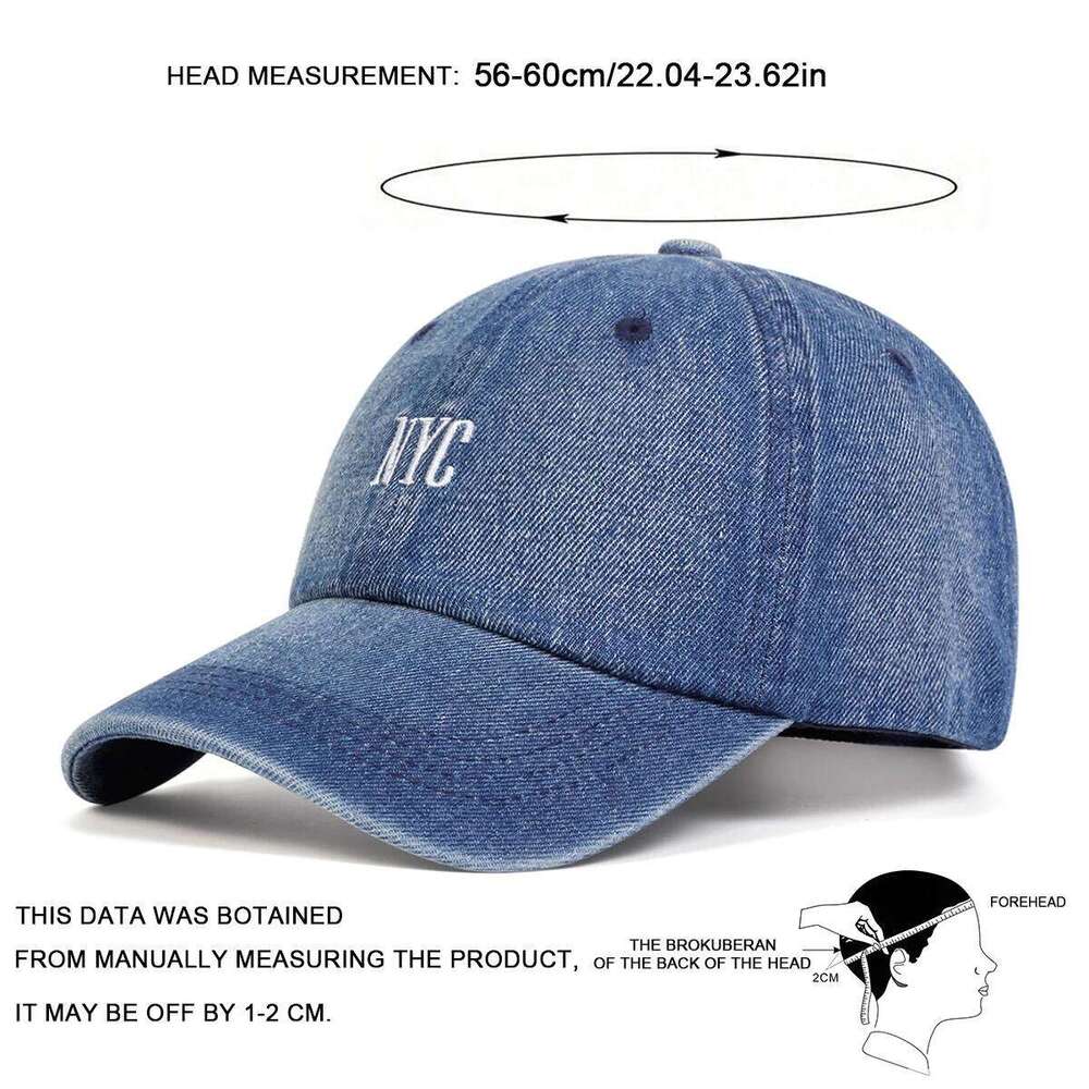 1piece Unisex NYC Letter Embroidery Denim Baseball Cap Outdoor Adjustable Sunscreen Leisure Hat Spring Autumn Travel Vacation Y260115