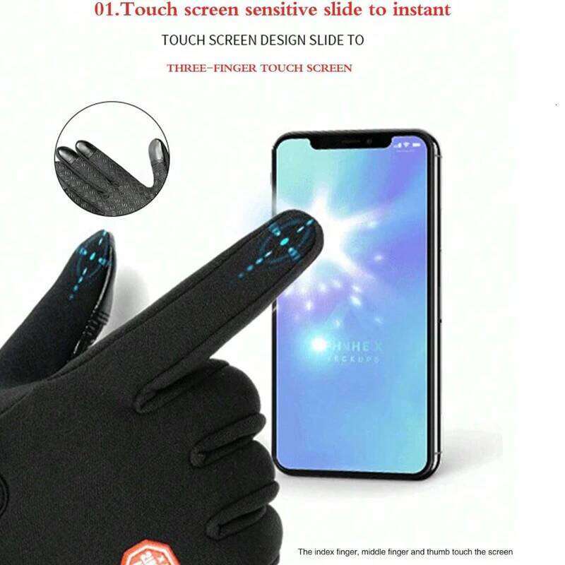 1pc Outdoor Double-Layer Thermal Lined Warm, Anti-Slip, Waterproof, Touchscreen Compatible,Windproof Sports & Cycling Gloves Y260115