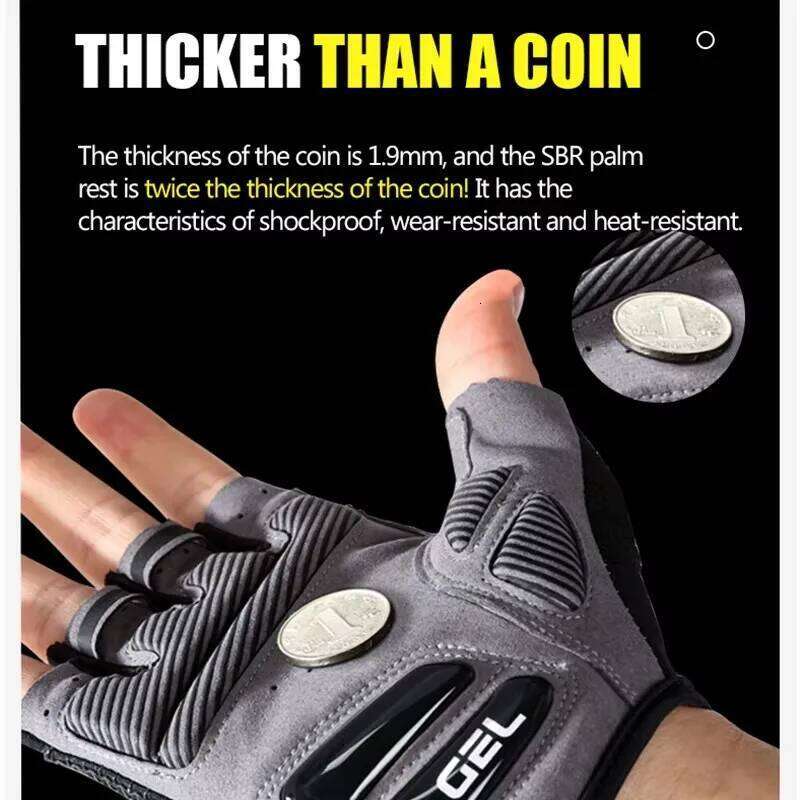Cycling Half-Finger Outdoor Bicycle Glove Shock-Absorbing Liquid Silicone Breathable Sports Bike Fitness Gloves Universal Y260115