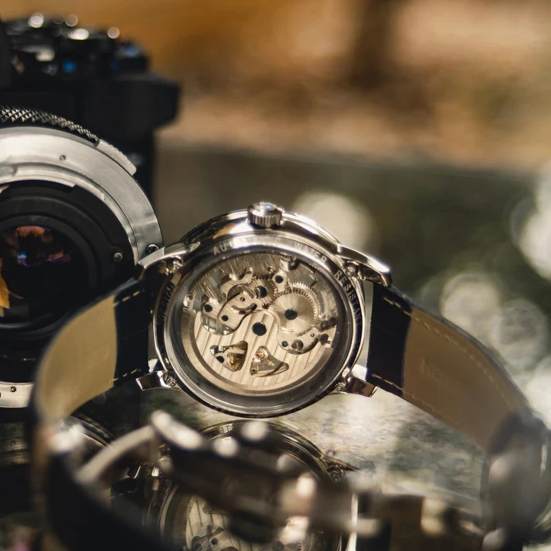PAGANI Fashion Sports Leather Watches Men Automatic Mechanical Skeleton Waterproof Watches Relogio Masculino 260114