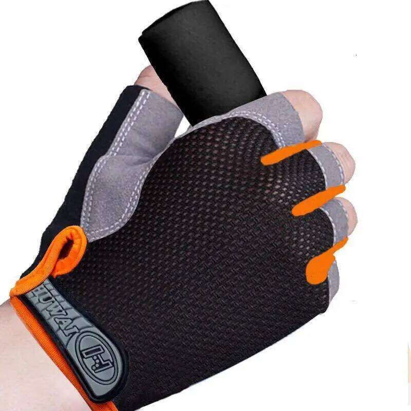 Outdoor Cycling Slip Sweat Men Women Half Finger Breathable Anti Shock Sports Gloves Y260115