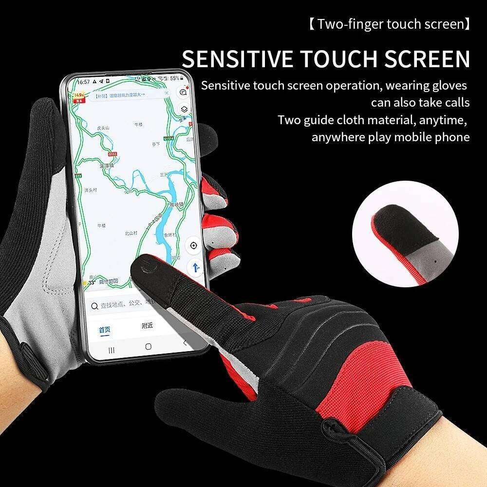 Windproof Shock-absorbing and Wear-resistant Touchscreen Anti-slip All-terrain Cycling Long Bicycle Gloves Y260115