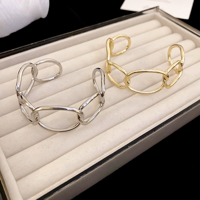 European and American Cross-Border Plain Circle Thick Chain Metal Open 2026 New Style Elegant Bracelet Daily Versatile Women's Jewelry - view 7