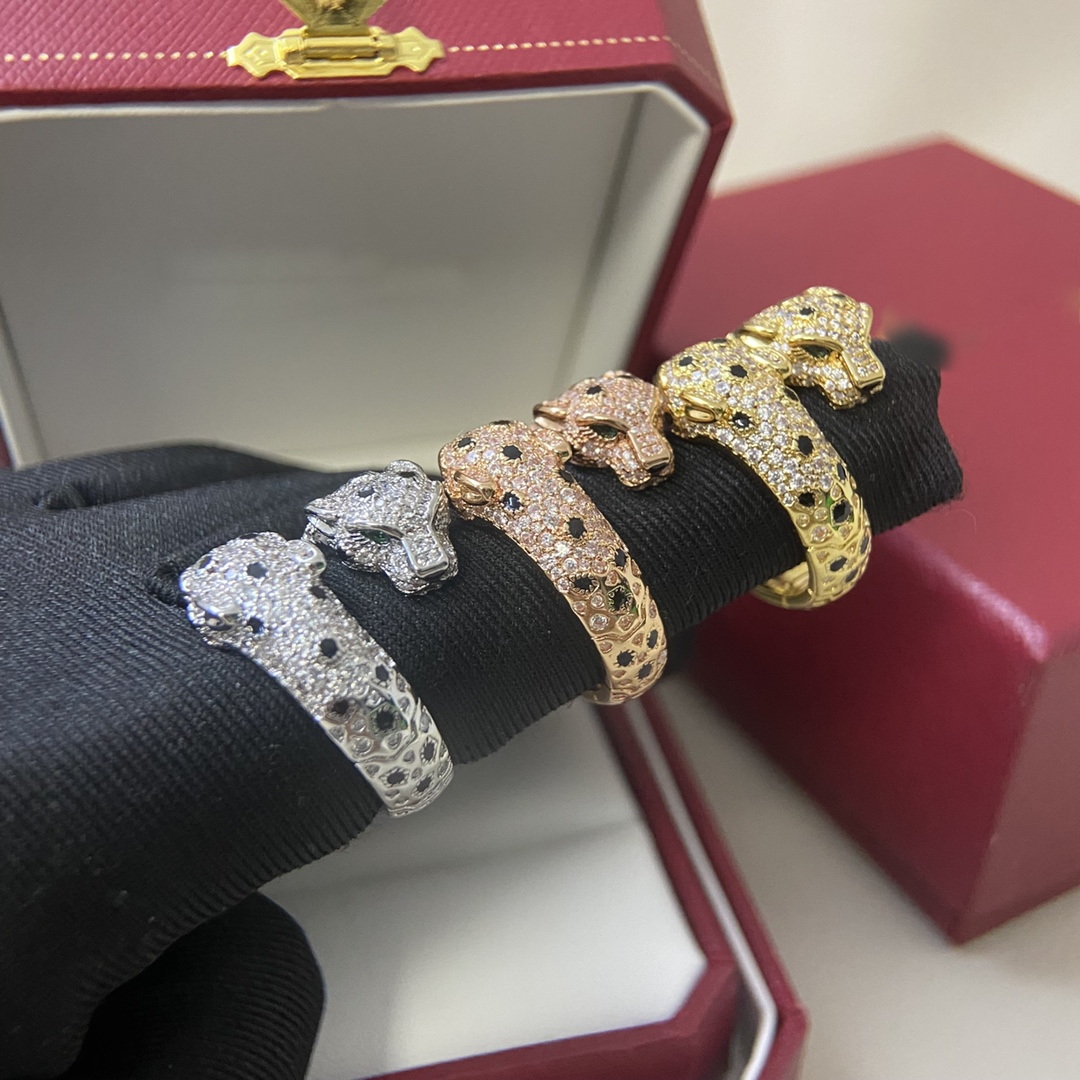 Designer cheetah ring gold plated suitable for women men US size 678 rose gold high quality waterproof non rusting With box jewelry classic style 047
