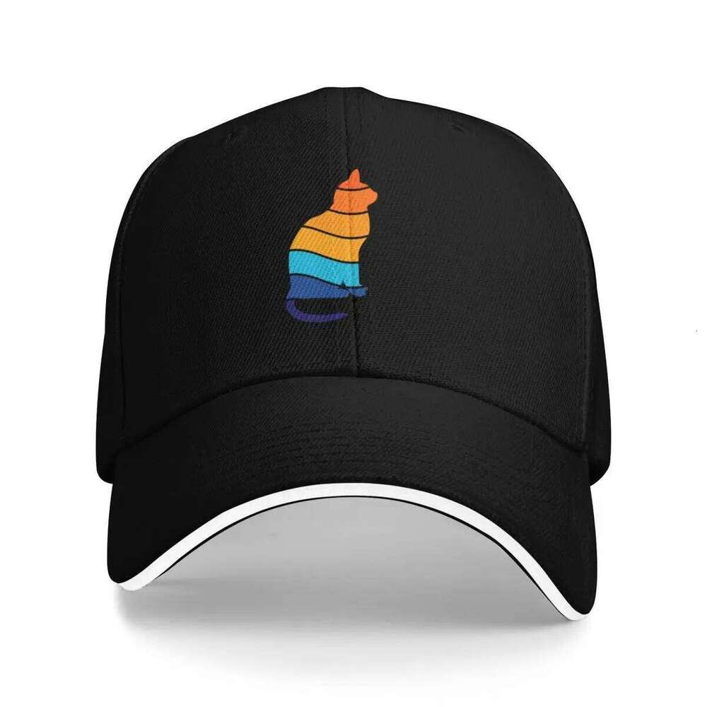 Funny Black Cat lovers Sunset Vintage retro sun vintage Baseball beach hat Trucker Cap New Horse Hat Boy Women's Y260115