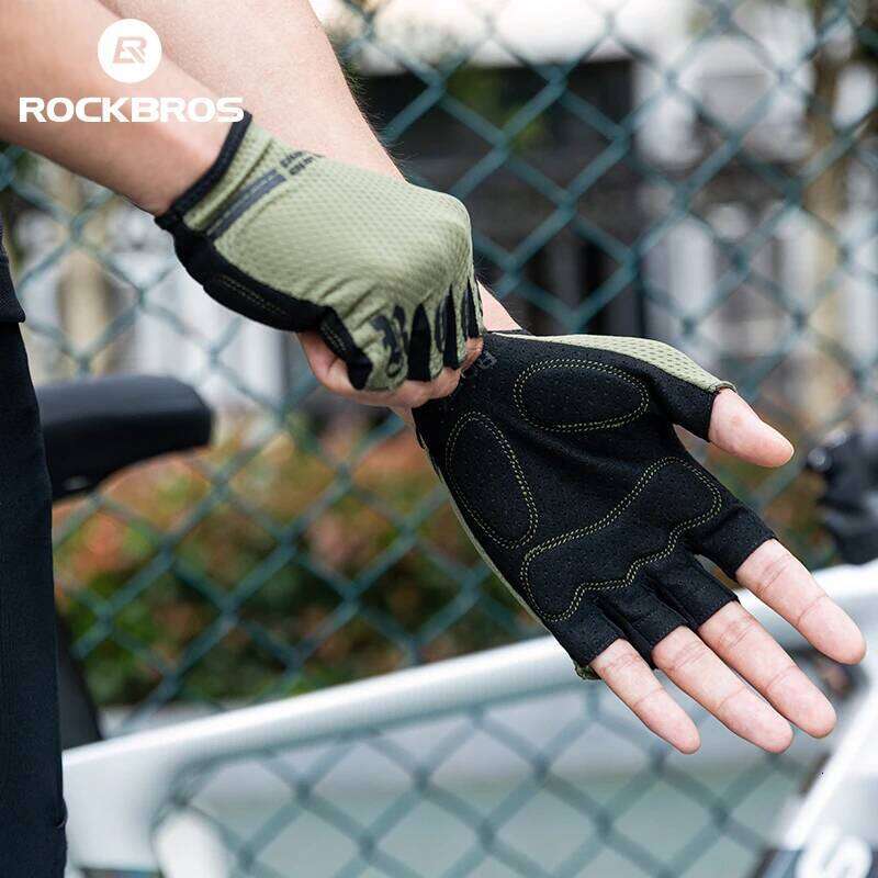 ROCKBROS Half Finger SBR Palm Pads Breathable Anti-shock Cycling High Elasticity Fitness Bicycle Fingerless Gloves Y260115