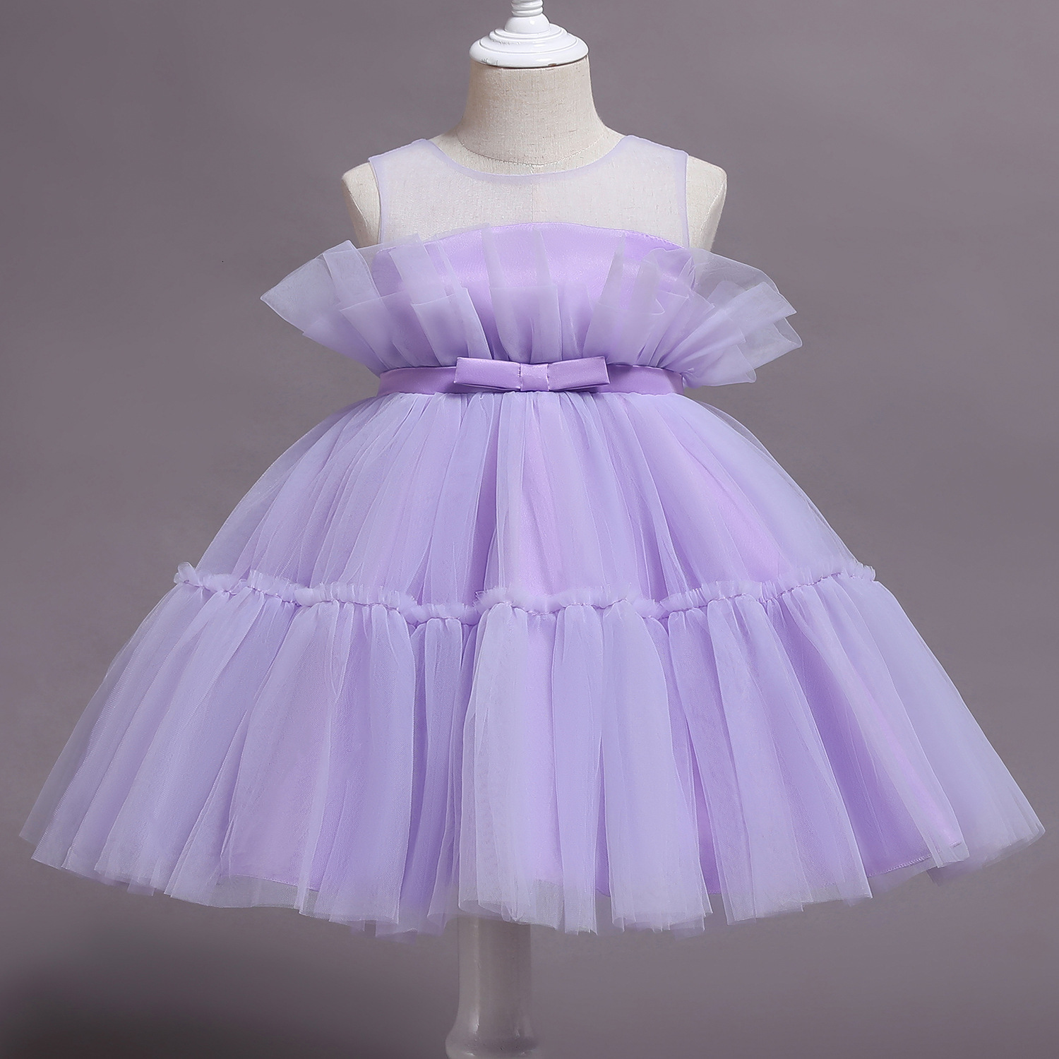 Tutu 1 Year Girl Baby Birthday Dress Kids Baby Clothes First Birthday Christening Tulle Wedding Gown Dresses For Girls Party LJ201221