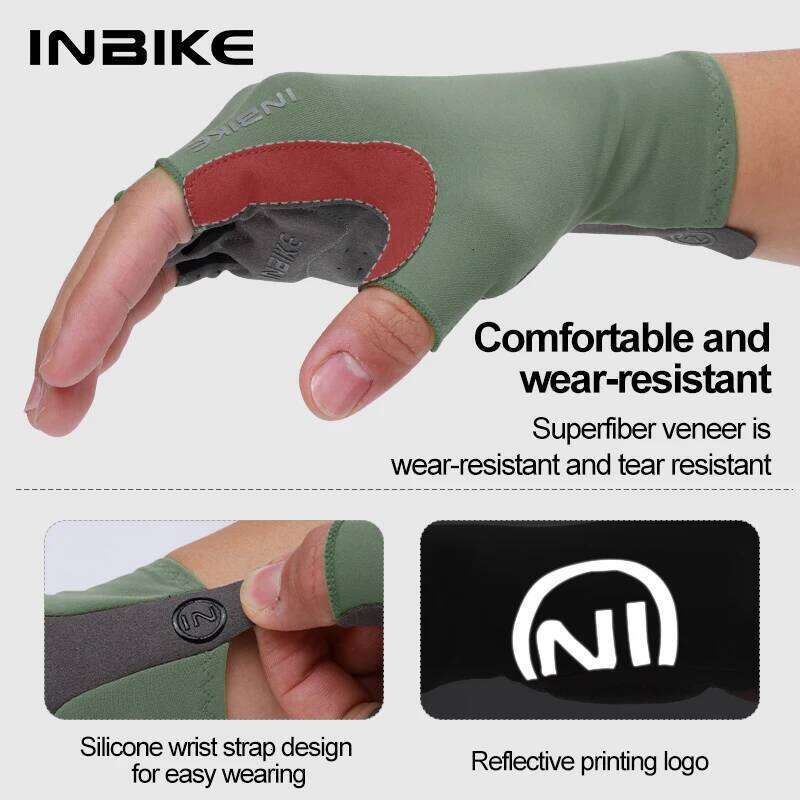 INBIKE Half Finger Sport Fitness MTB Bike Gloves Men Women Riding Thickened Palm Pad Bicycle Cycling Accessories Y260115