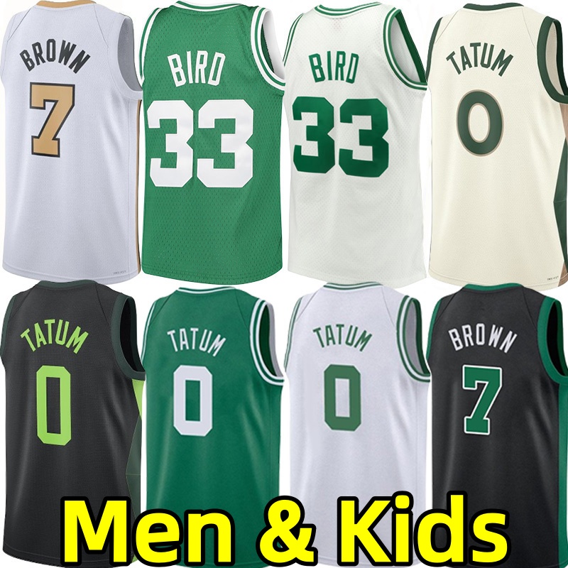 Men Youth Kids Basketball Jerseys Jayson Tatum Larry Bird Jaylen Brownn Wear City Retro Jersey