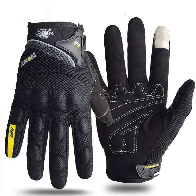 SUOMY Breathable Full Finger Racing Motorcycle Quality Stylishly Decorated Antiskid Wearable Gloves Size S-XXL Black Y260115