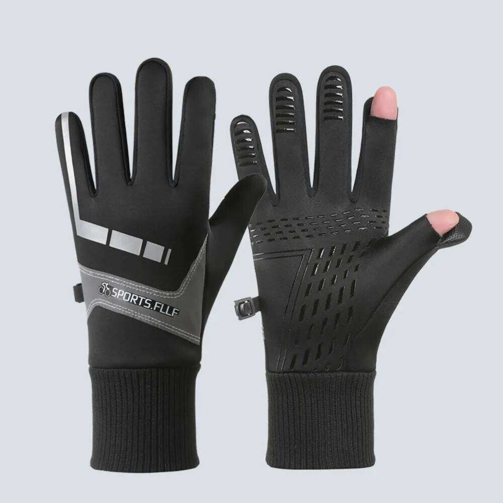 Touch Screen Winter Anti-slip Lock Buckle Thick Cycling Reflection Cold Proof Warm Outdoor Gloves Sports Y260115