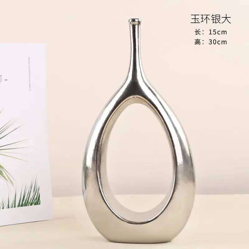 Ceramic Vase Gold Hollow Out Round Shape Flower Arrangement Hydroponics Accessories Handicraft Ornaments Wedding Vases C260116