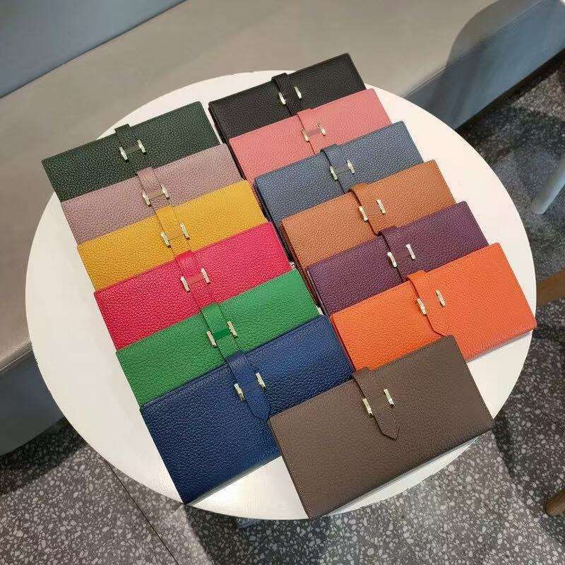 Holder New Unisex Wallet Women Everyday Use Fashionable Classic Genuine Leather Coin Purse Mini Snap Multiple Card Slots Multicolor Red Cash