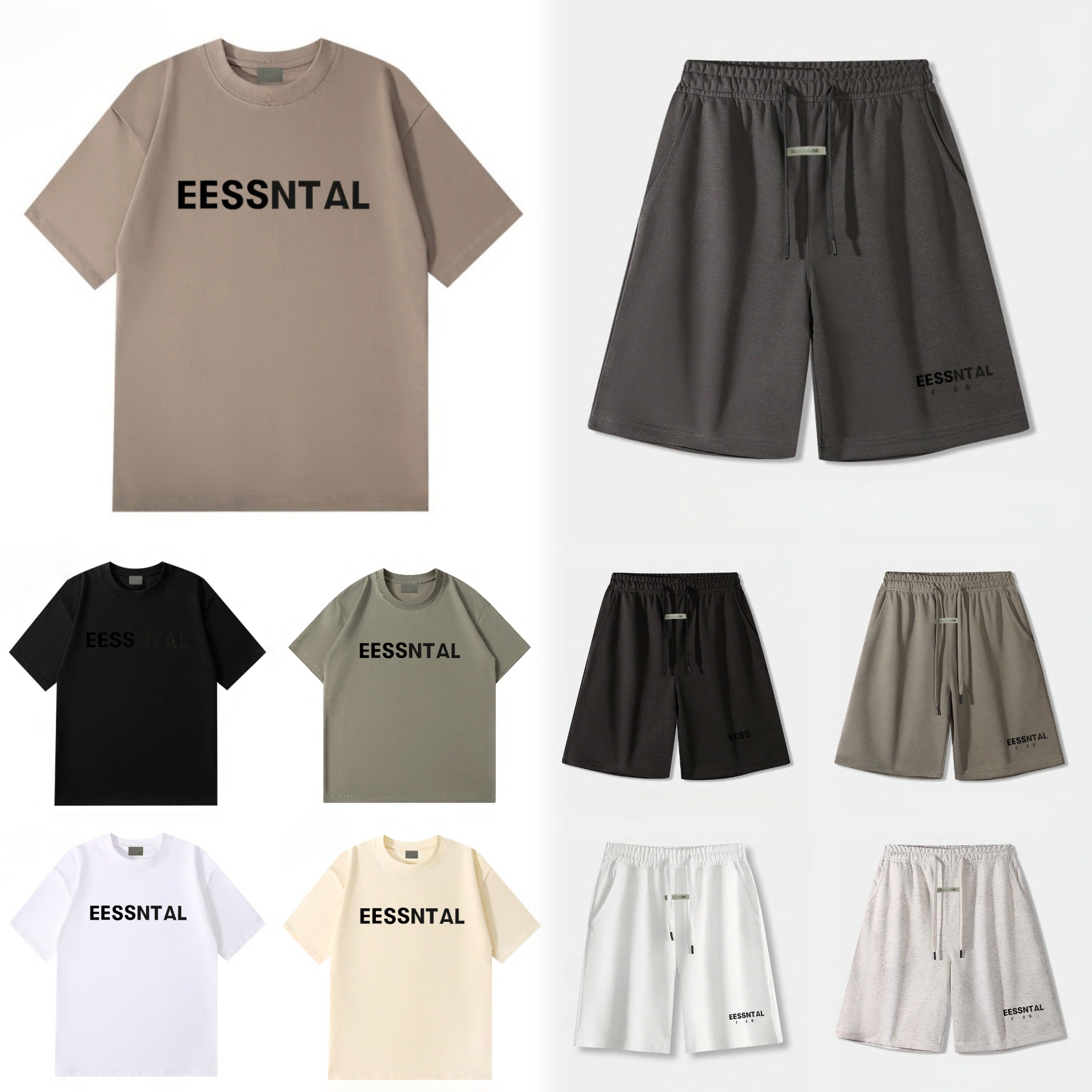 designer EESSNTAL t shirt clothing shirts shorts 3D letter graphic tee mens womens 100 cotton short sleeve spring summer mens womens tees clothing718