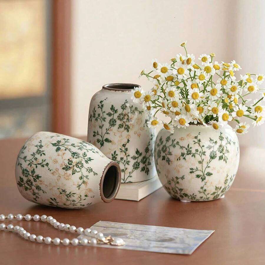 Ice Crackle Ceramic Handmade Vase Bohemian Art Home Decoration Suitable Fresh/Dry Flower Display For Living Rooms Offices C260116