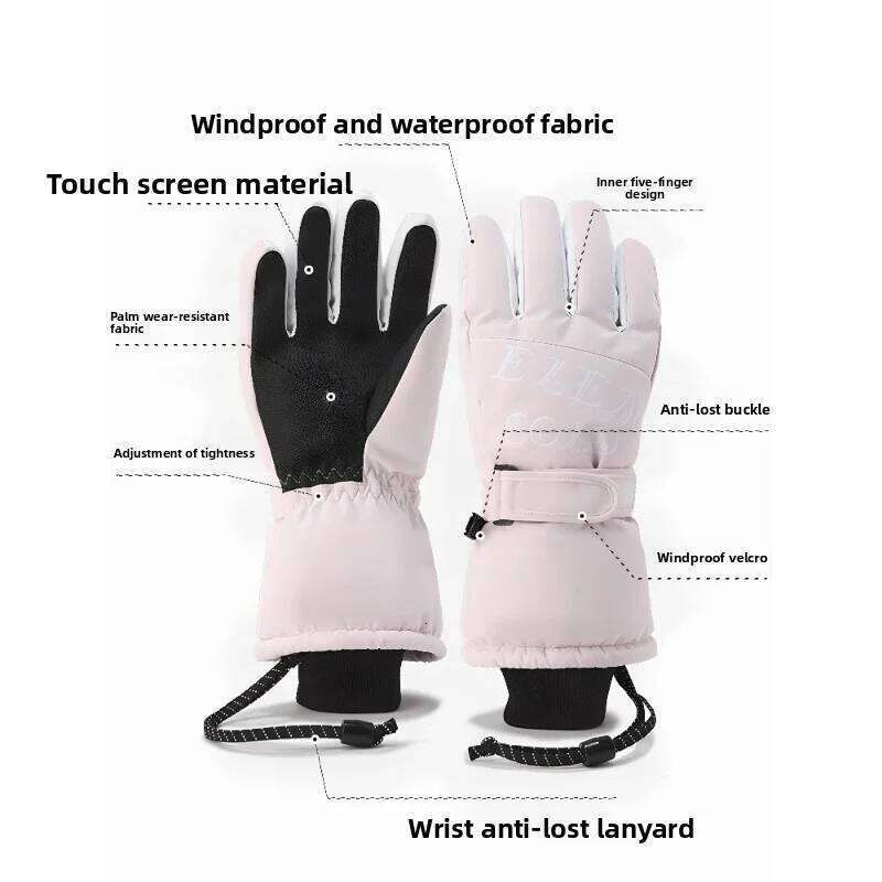 Coldelement Kids Ski Gloves Waterproof Thermal Insulated 5-Finger Adjustable Cuff for Toddler Snow Play Winter Y260115