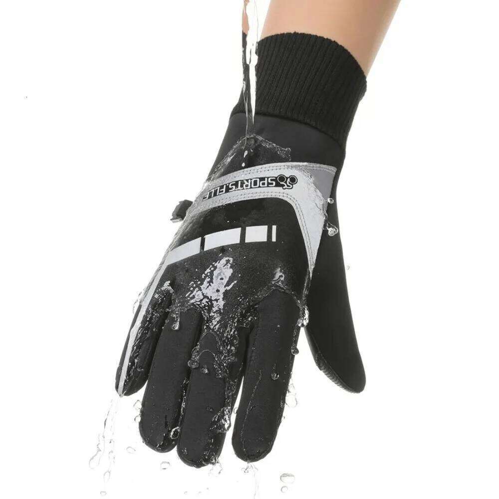 Touch Screen Winter Anti-slip Lock Buckle Thick Cycling Reflection Cold Proof Warm Outdoor Gloves Sports Y260115