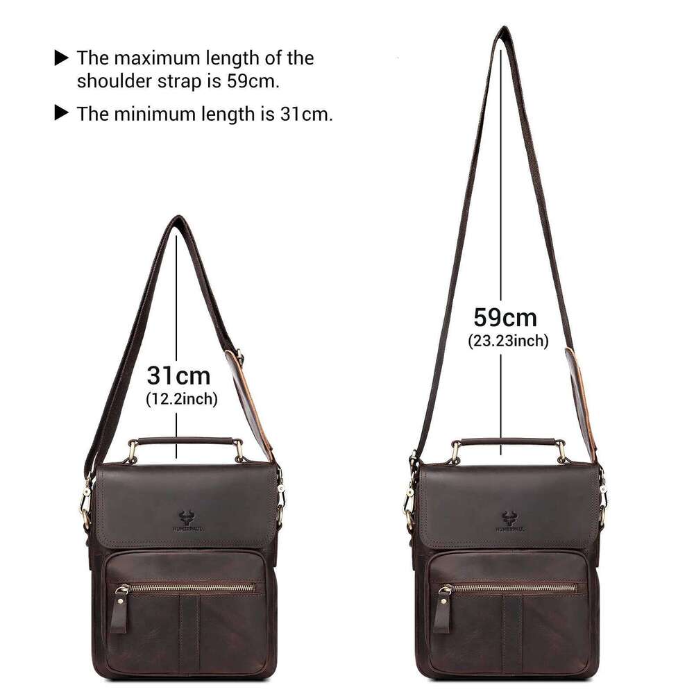 Luxury shoulder bag handbag Hobo HUMERPAUL full grain leather retro office high-quality cowhide men's crossbody bag SENYY