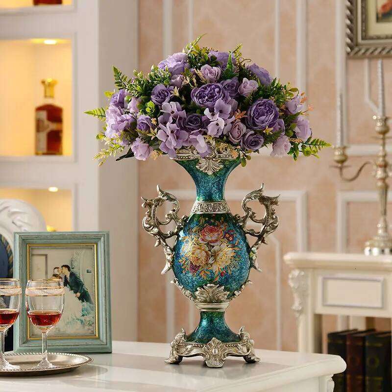 40CM retro living room flower vase, home decoration, dining table, European creative foyer decoration C260116