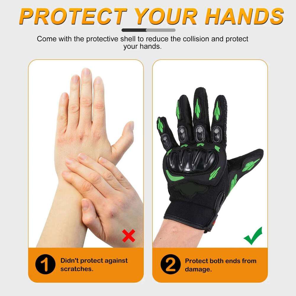 1 Pair Cycling High Elastic Full Finger Motorcycle Riding Windproof Outdoor Sports Protection Bike Gloves Y260115