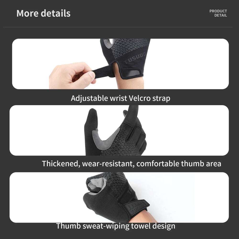 TOSUOD Cycling Shockproof Anti-slip Full Finger Sports MTB Road Bike Touchscreen Outdoor Windproof Riding Moto Gloves Y260115