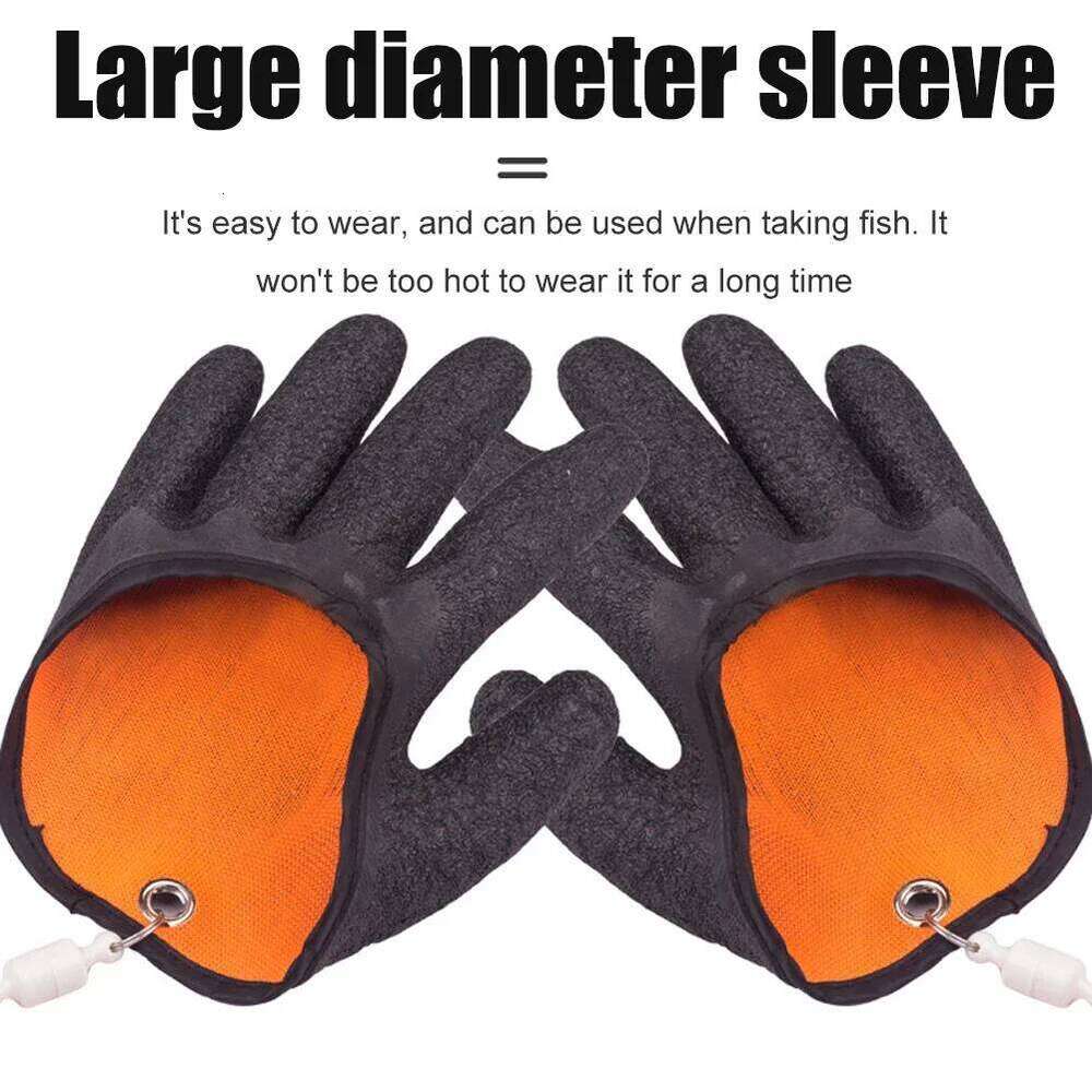 Fishing Anti-Slip Protect Hand from Puncture Scrapes Fisherman Catch Fish Latex Hunting Gloves Left/Right Random Color Y260115