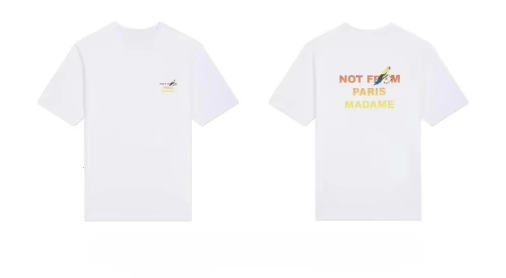 2025 Letter Printing Short Sleeve T-shirt Mens Clothing Y2k Top Not From Paris Madame T-shirt Men Women Cotton Tee 260112