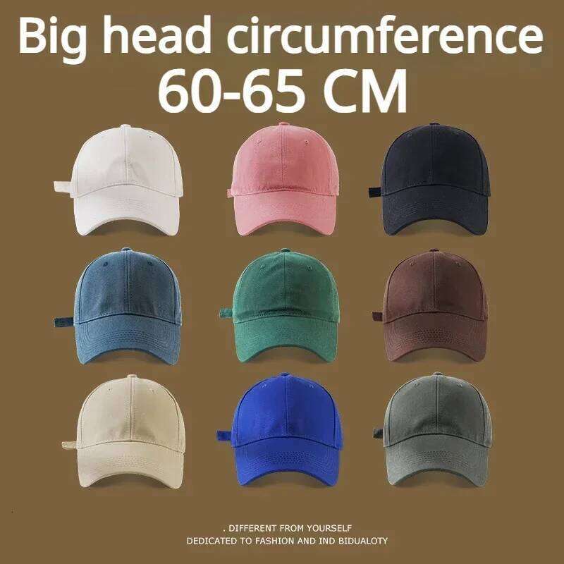 Solid Color Baseball Hats Big Head Man Soft Cotton Plus Sport Snapback Cap Lady Large Size Sun Caps bonnet 55-59CM 60-65CM Y260115