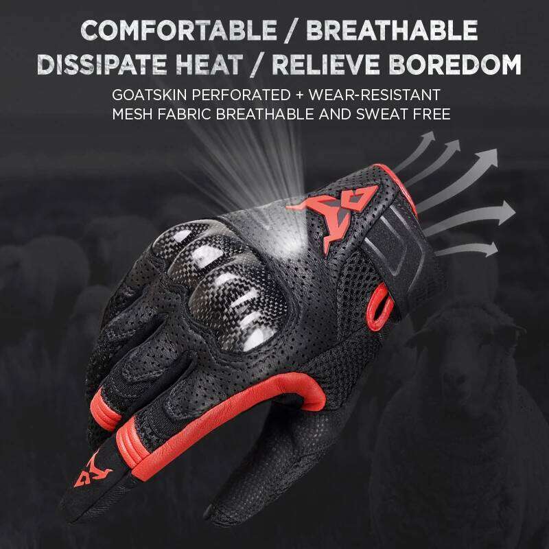 MOTOCENTRIC Leather Motorcycle Carbon Fiber Breathable Motorbike Motocross Touchscreen Cycling Bike Gloves Unisex Y260115