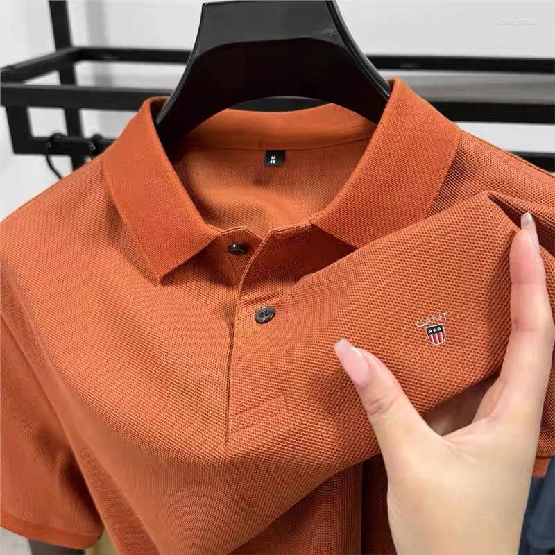 Men's Polos 2026 Summer Fashionable Short Sleeved Business Casual Comfortable Breathable Polo Shirt High-end Design Exquisite Embr