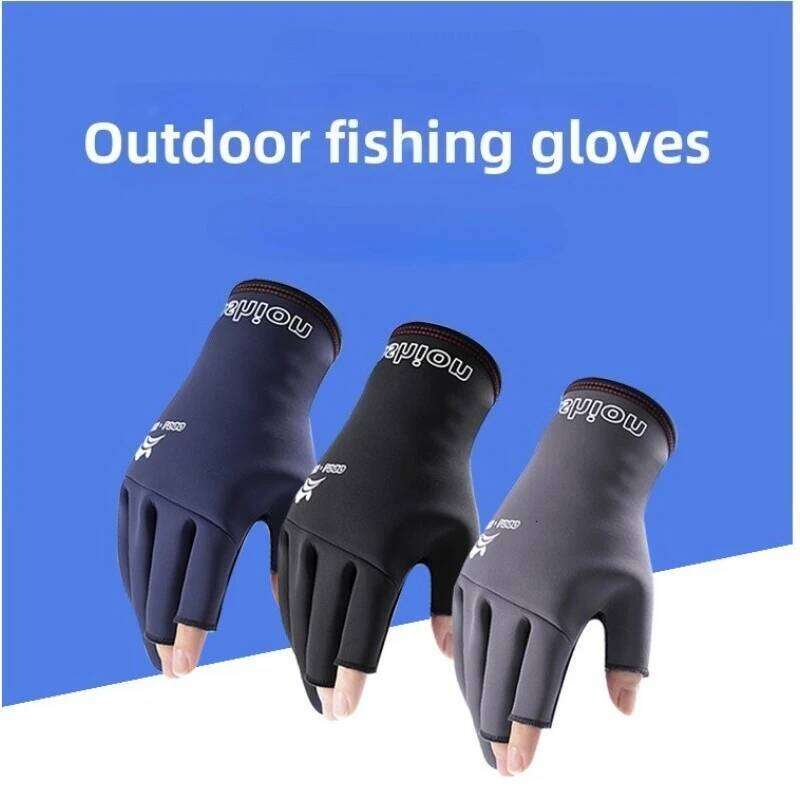 Outdoor Angling Winter Fishing Men's Women Cycling Warm Anti-Slip for Sports Touch Screen Two Fingers Cut Gloves Y260115