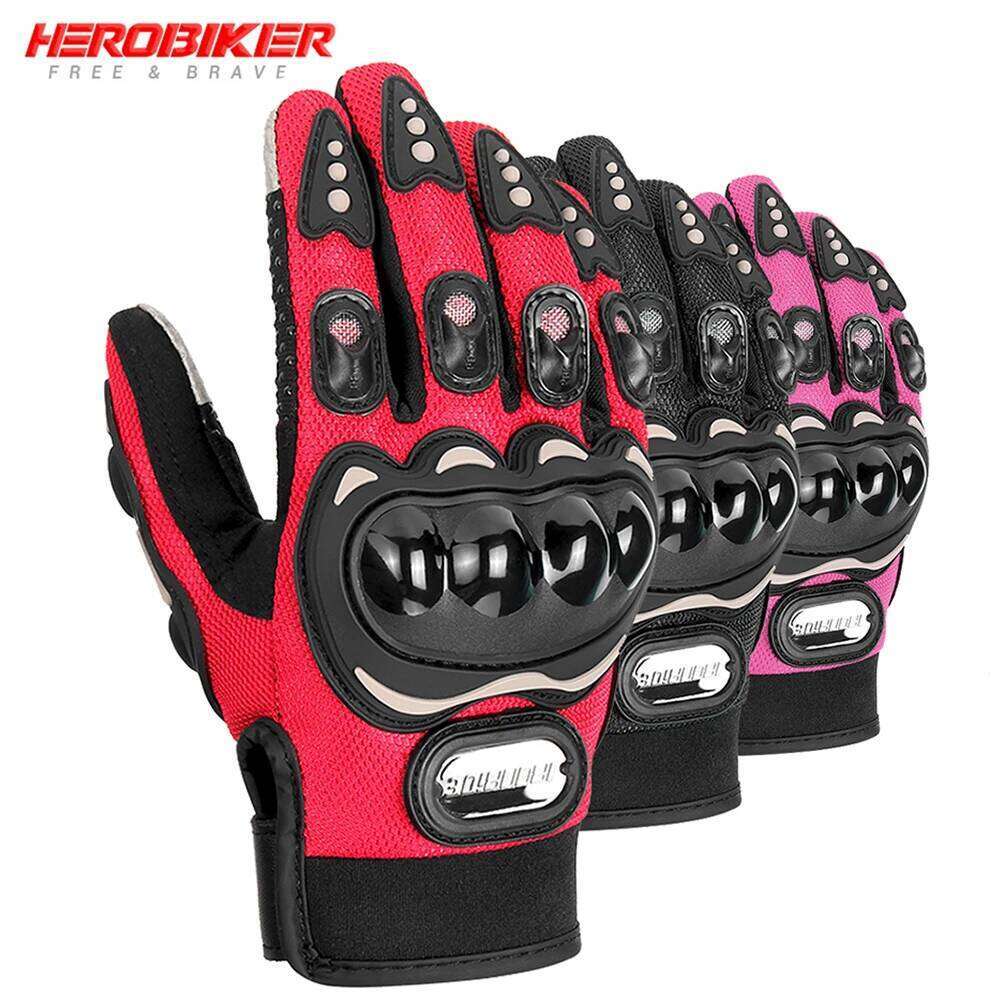 Motorbike Full Finger Breathable Motorcycle Touch Screen Moto Racing Protective Glove Bicycle Gloves Summer Y260115