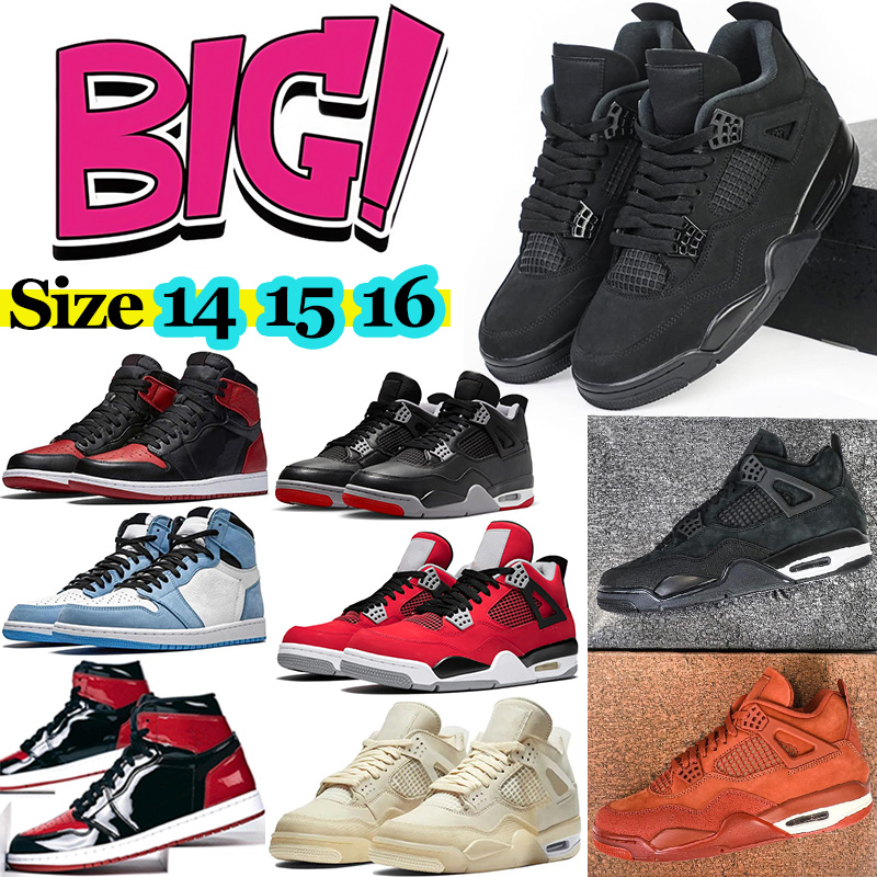big size shoes 14 15 16 4s basketball shoes 1s men women outdoor sneakers large size 4 Nigel Sylvester Black Cat Reimagined 1 Bred Patent University Blue mens trainers
