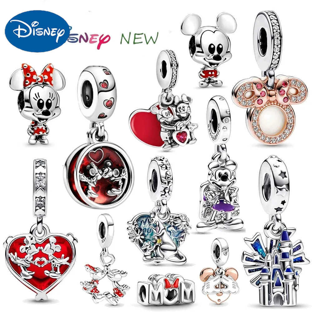 New custom Disney Mickey Mouse Minnie Collection Charm Kissing Love Beads DIY Bracelets Jewelry Womens Gift W20250728
